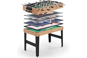 BODIOO 10-in-1 Foosball Table 48" Combo Game Table Ping Pong Table Air Hockey Table Pool Table Soccer Foosball All in One with Accessories for Indoor Outdoor Game Rooms and Family Game