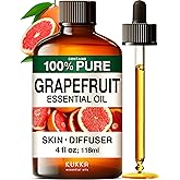 KUKKA Grapefruit Essential Oils - 4 Fl Oz - for Hair, Skin, Diffuser, Aromatherapy & DIY Soap Making Scent