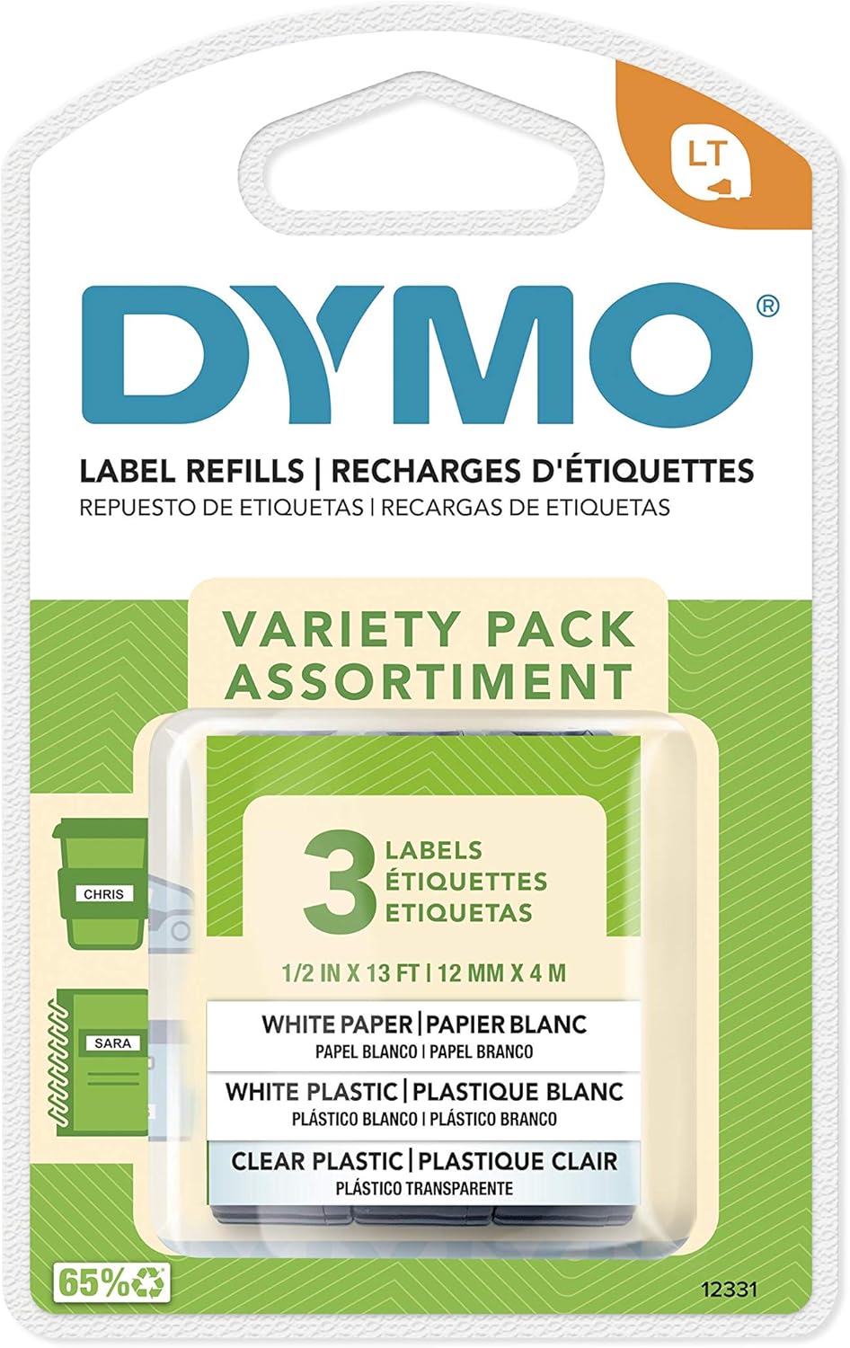 dymo plastic white