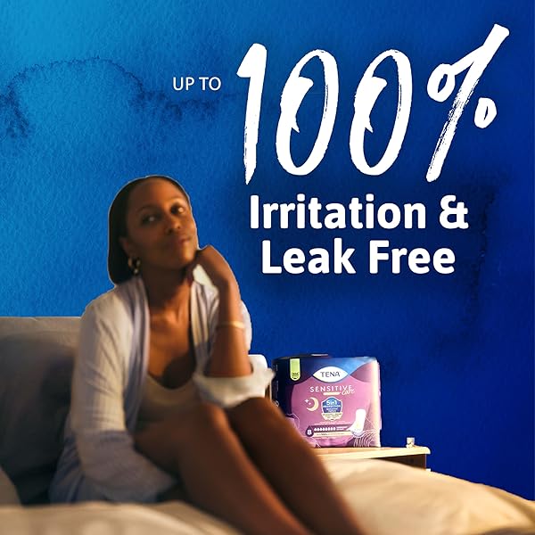 TENA SENSITIVE CARE INCONTINENCE PADS, BLADDER CONTROL & POSTPARTUM FOR WOMEN, OVERNIGHT ABSORBENCY, EXTRA COVERAGE, 90 COUNT