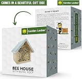 Garden Locker Wild Bee House Insect Hotel with Metal Roof 17x12x17cm view 2
