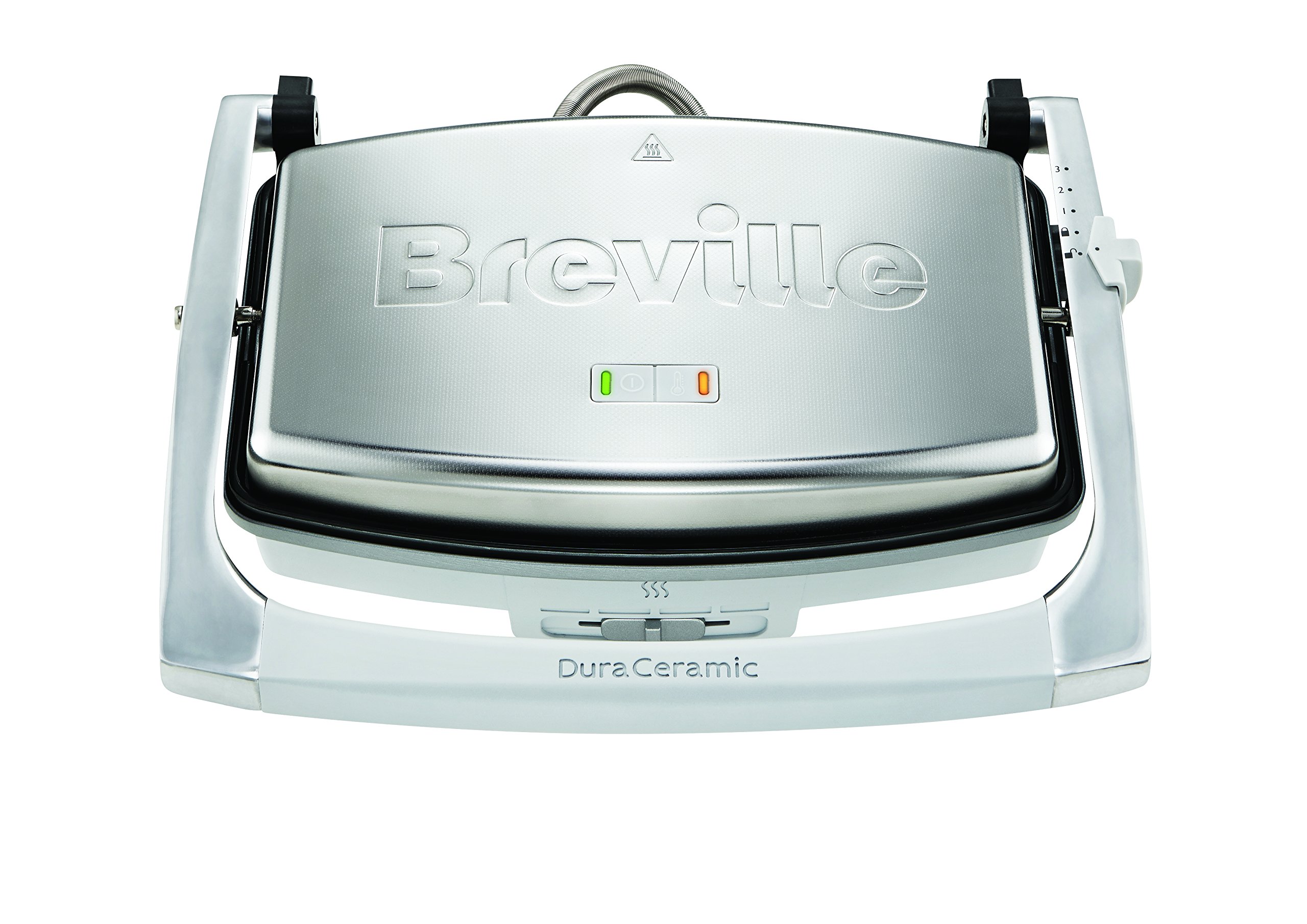 Breville Duraceramic Presse À Sandwichs/Paninis & Appareil À Croque-Monsieur, Appareil À Sandwichs 2 Tranches Café-Style, Acier Inoxydable [Vst071X]