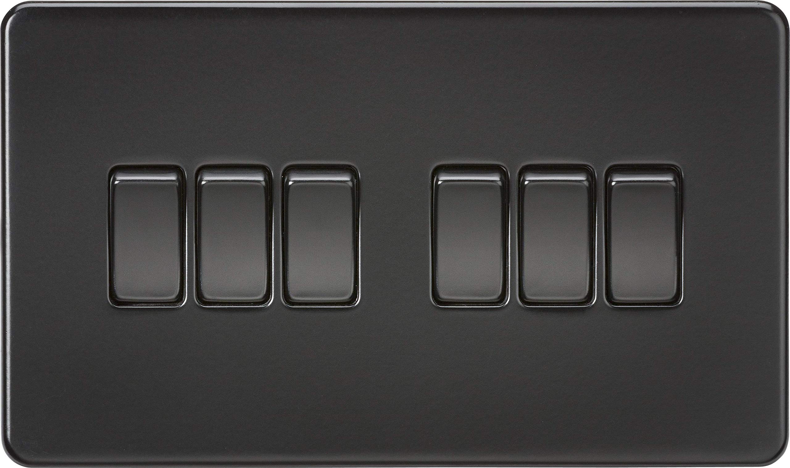 Knightsbridge SF4200MBB Screwless 6G 2-Way Switch, 230 V, Matt Black