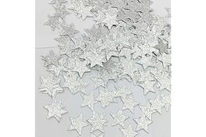CC WONDERLAND ZONE 1.2 inch Silver Glitter Star Confetti,Silver Confetti For Table Decor,200PCS
