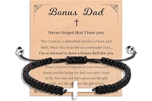 Korotho To Mens Boys Gifts Cross Bracelet for Dad, Bonus Dad, Uncle, Son, Nephew, Grandson - Fathers Day Birthday Christmas First Communion Confirmation Baptism Christian Gift for Him