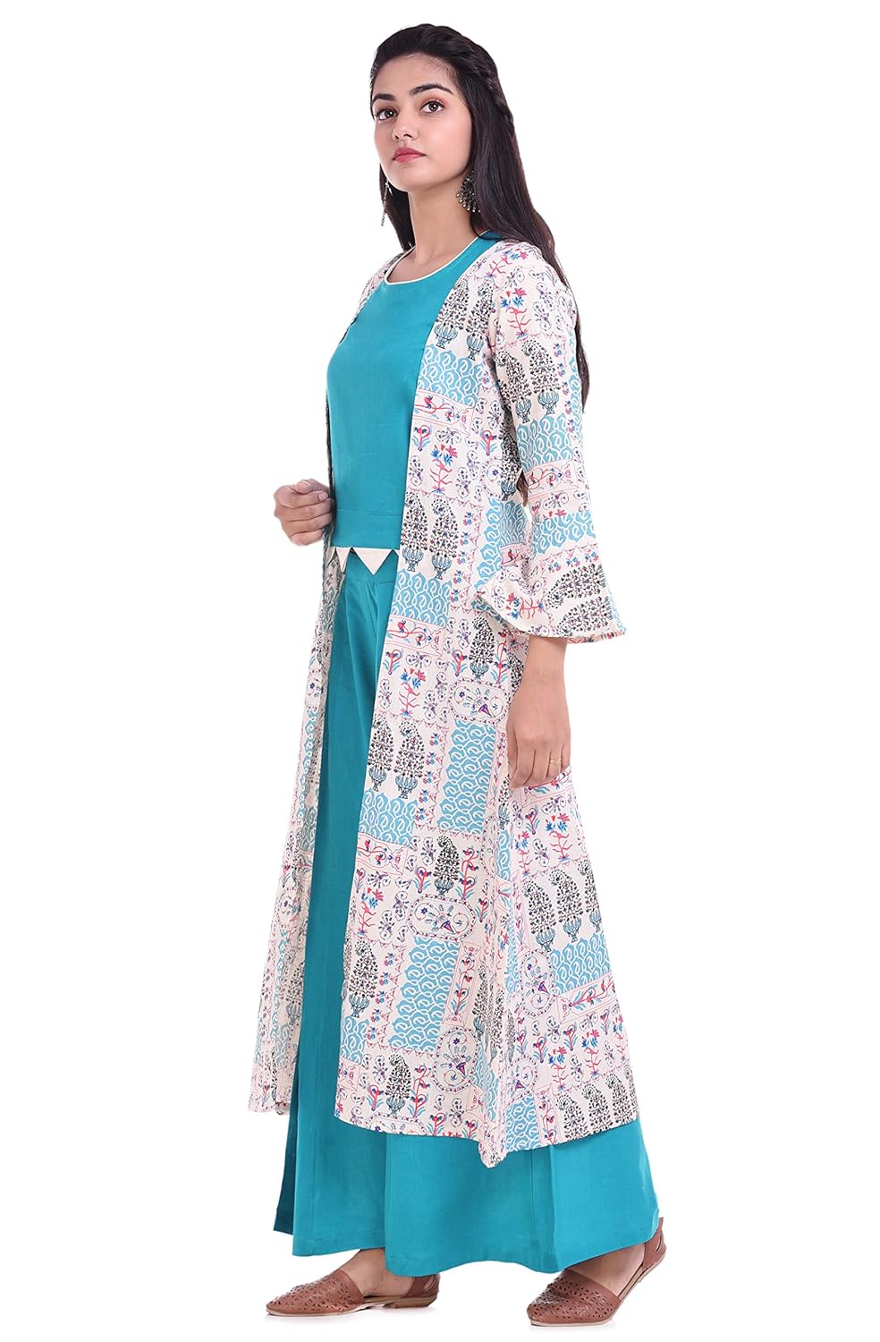 rajmandirfabrics women's cotton jacket,top with palazzo