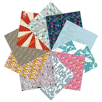 Folded Square Origami Conjunto De Regalo De Papel Para Papiroflexia 100 Hojas 15cm Cuadrado Estampados De Diseño Colección Dos