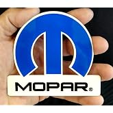 Mopar Blue Omega Logo Emblem Cutout Metal Magnet (Magnet - 4" X 3.6")