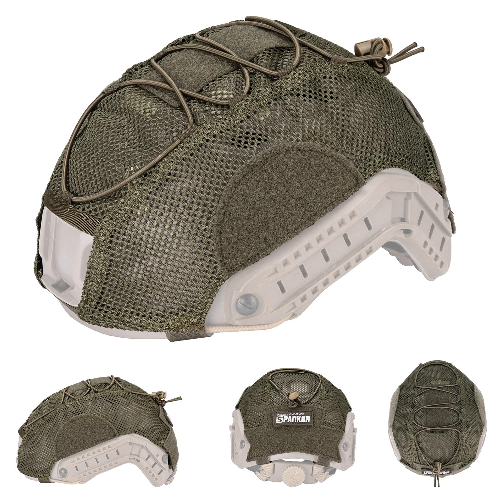 EXCELLENT ELITE SPANKER Tactical Mesh Helmet Cover Cordura 500D Cordura Nylon for BJ Fast Helmets(RGN)