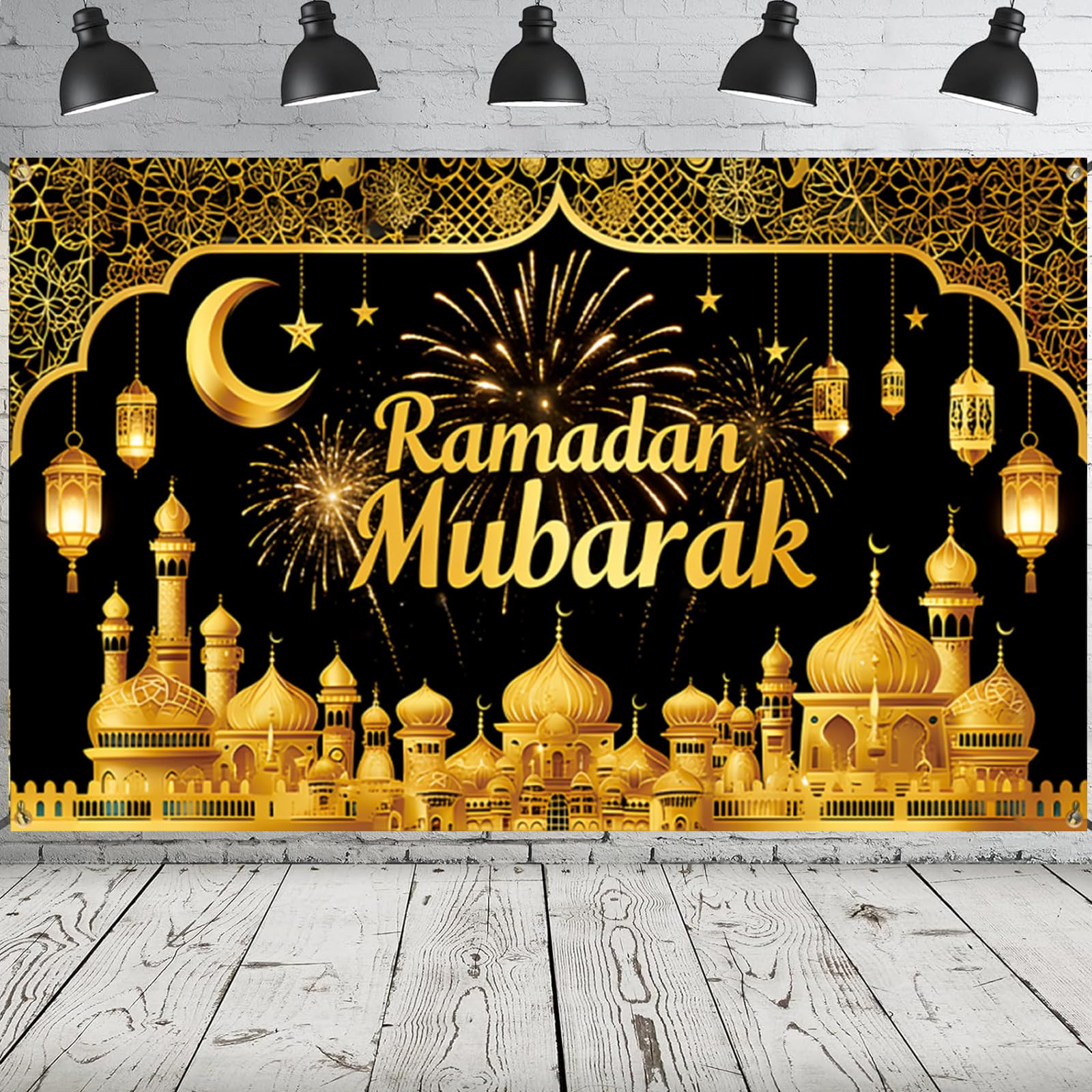 Ramadan Decorations for Home, Ramadan Mubarak Banner 2026, Ramadan Decorations, 70.8 x 43.3 Inch Ramadan Banner for Islamic Ramadan Mubarak Home Party DIY Wall Decor