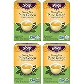 Yogi Tea Pure Green Tea - 16 Bags per Pack (4 Packs) - Organic - Supports Overall Health & Provides Antioxidants