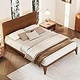 RuiSiSi Modern King Size Bamboo Bed, Natural Bamboo Bed Frame, King Platform Bed with Headboard for Bedroom, King Bed Frame with Strong Support Legs, No Box Spring Needed, Brown