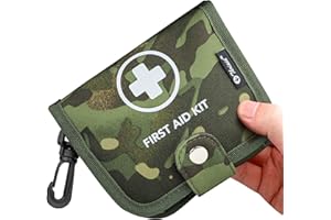 THRIAID Small First Aid Kit, 100 Pieces Water-Resistant Well Organzied Pouch with Rotatable Buckle - Ideal for Outdoor, Travel, Biking, Camping, Hiking, Car (Green Camo)