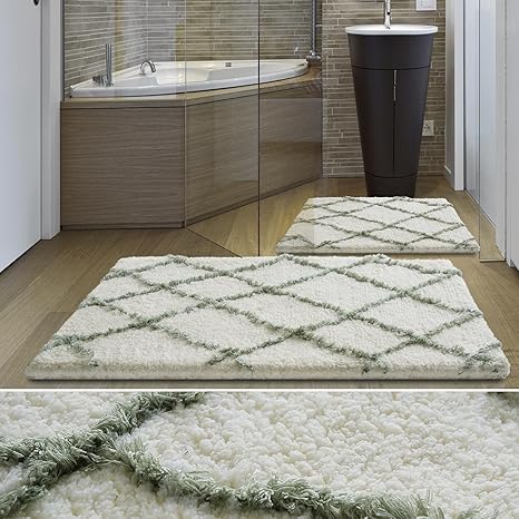 Casa Pura Tappeto Da Bagno Moderno Linea Luxury Kyra Beige Spessore Extra Alto 60x100 Cm