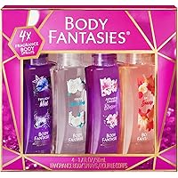 Body Fantasies 4-Piece Gift Set, 50 ml (Pack of 4)