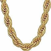 LIFETIME JEWELRY 10mm Rope Chain Necklace 24k Real Gold Plated for Women and Men