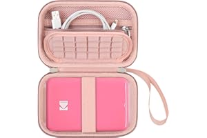 Supmay Hard Carrying Case for KODAK Step Instant Smartphone Photo Printer - Portable Mini Color Wireless Mobile Printer, Zipper Mesh Pocket for USB Cable, Photo Paper, Rose Gold
