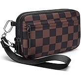 FODOKO Wristlet wallets for women Nylon Quilted Wallet with 4 Zippers,Travel Credit Card,Holder Cell Phone Organizer