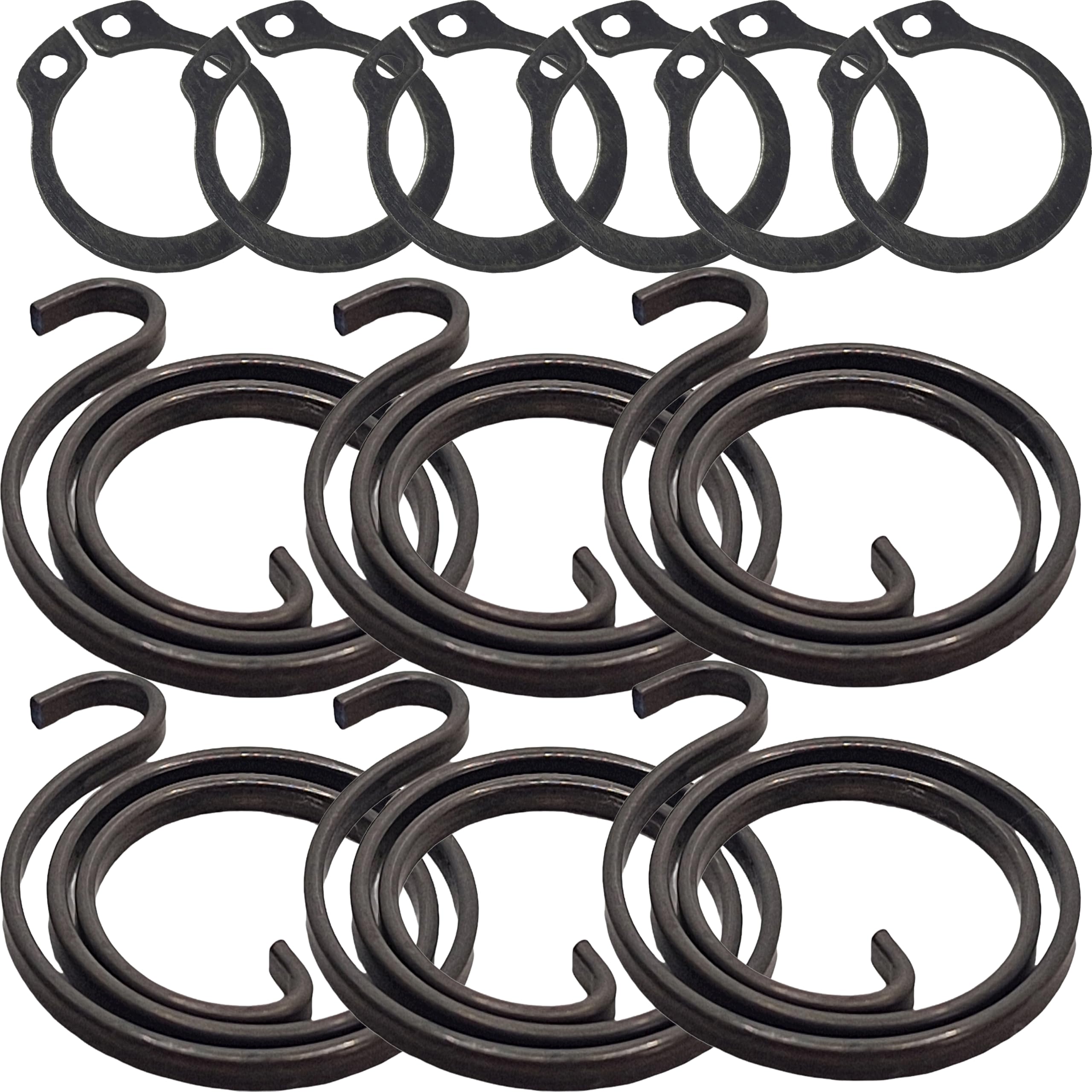 Universal Hardware Door Handle Spring Replacement Kit, 2.5 Turns Coil, 2mm Thick, with Circlips, Metal Repair Parts (6 Spring 6 circlip)
