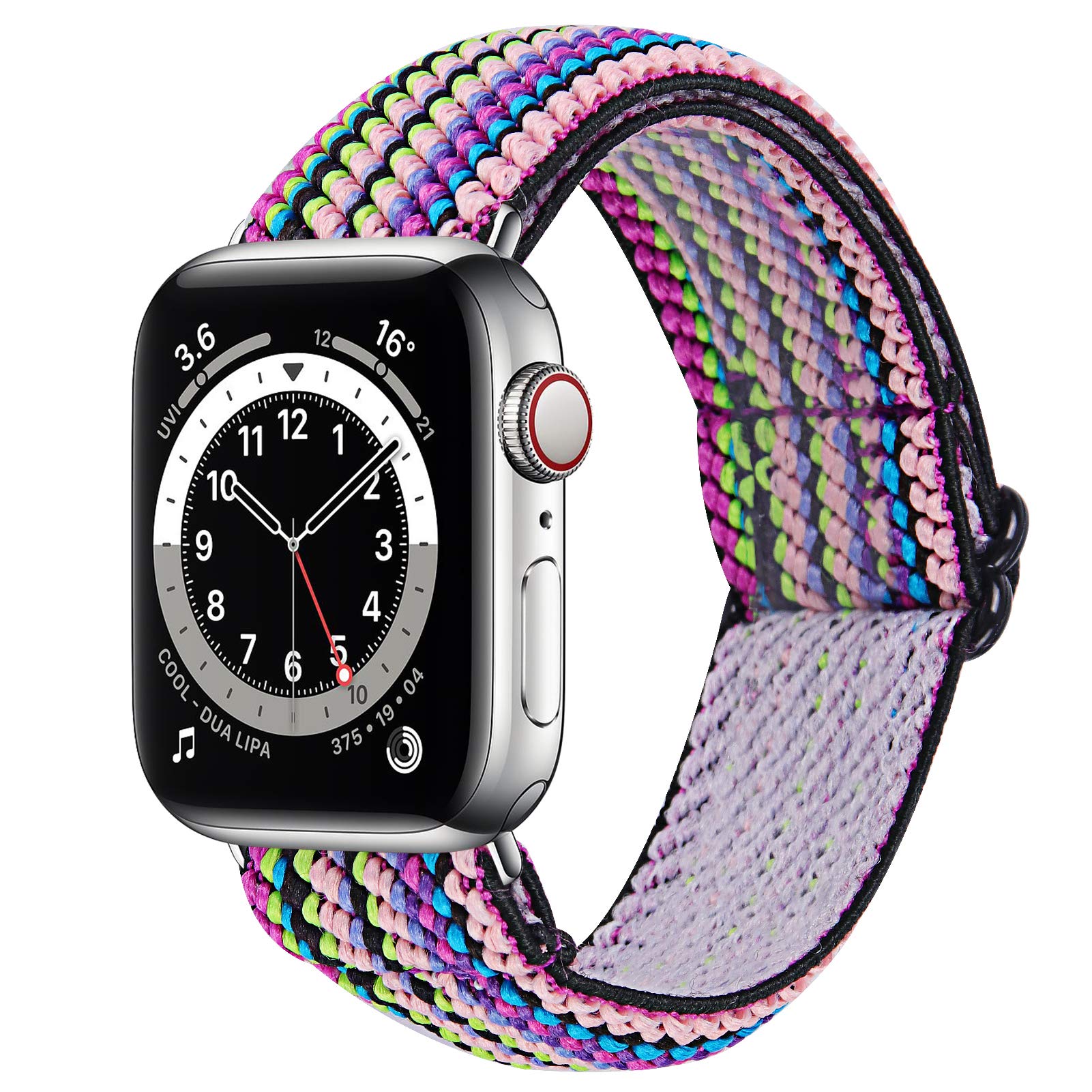 TRISTRAPS Adjustable Elastic Nylon Replacement Strap Compatible with Apple Watch Ultra 49mm 45mm 44mm 42mm 41mm 40mm 38mm for iWatch Series SE9//8/7/6/5/4/3, 42mm/44mm, Nylon
