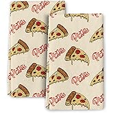 Bapcoku Kitchen Towels Cute Pizza Food Absorbent Dish Clothes Tea Hand Towels Home Decor (2 Pack, 16x24 in)