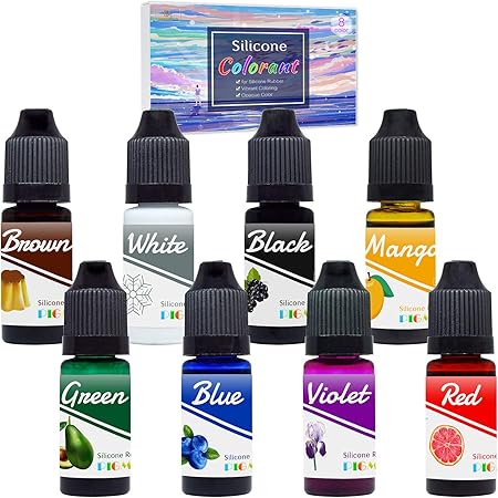 Amazon Com Silicone Rubber Pigment 8 Colors Liquid Silicone Coloring Dye For Silicone Mold Making Molding And Casting Vibrant Silicone Color For Resin Molds Making Statues Diy Manual Making 10ml