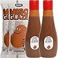 Zesty Sansho Peppercorn Miso Glaze (2 Pack) - Sweet Miso Umami Sauce w/ Unique Peppery Note – Authentic Japanese Koji Fermented Food Sauce – Easy-to-Use Squeeze Bottles for Food Enthusiasts