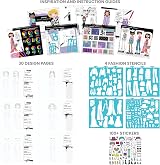 Fashion Angels Basic Fun Streetwear Sketch Portfolio with 30 Sheets 4 Stencils view 2
