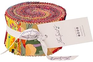 Kaffe Fassett Collective August 2022 Warm Design Roll 40 2.5-inch Strips Jelly Roll Free Spirit