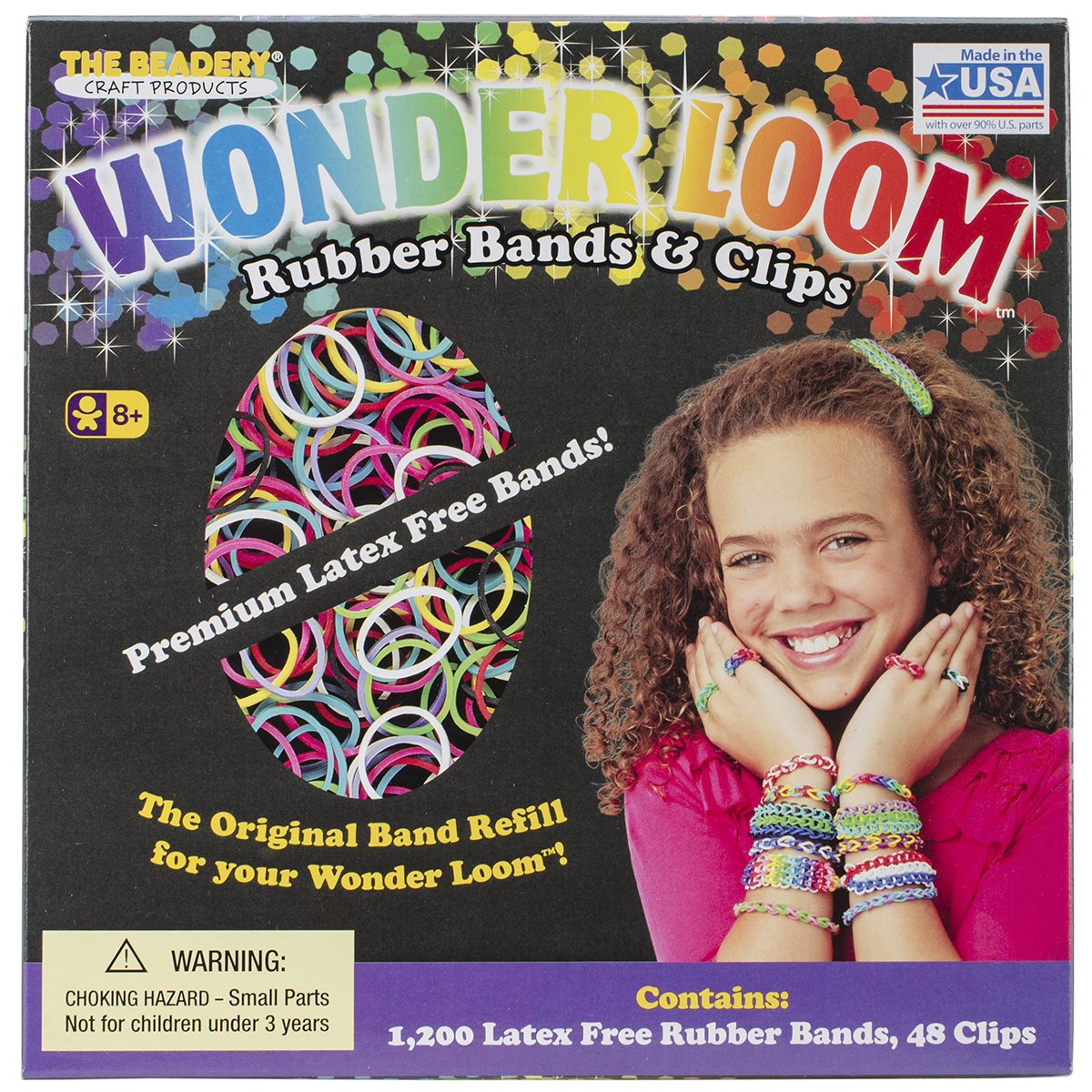 Beadery Plastic Wonder Loom Rubber Bands and Clips Refill Set