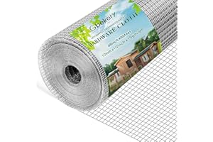 Gbekery Hardware Cloth 1/2 inch 48in x 80ft 19 Gauge, Hot-dip Galvanized After Welding Chicken Wire Fence Roll Garden Plant Welded Metal Wire Fencing Roll, Rabbit Cages Snake Fence