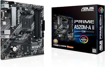 ASUS Prime A520M-A II/CSM AMD AM4 microATX Motherboard ECC M.2 1Gb Ethernet