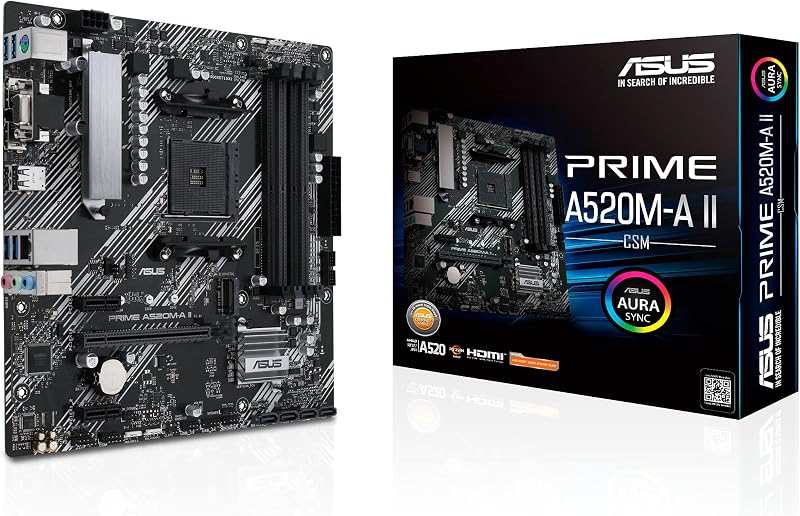 ASUS Prime A520M-A II/CSM AMD AM4 microATX Motherboard ECC M.2 1Gb Ethernet