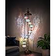 DEMMEX 11 Globe Turkish Floor Lamp, 7ft Tall - Turkish Moroccan Mosaic Floor Lamp, Tiffany-Style Standing Lamp for Bedroom & Living Room - Handmade Decorative Lighting, Multicolor