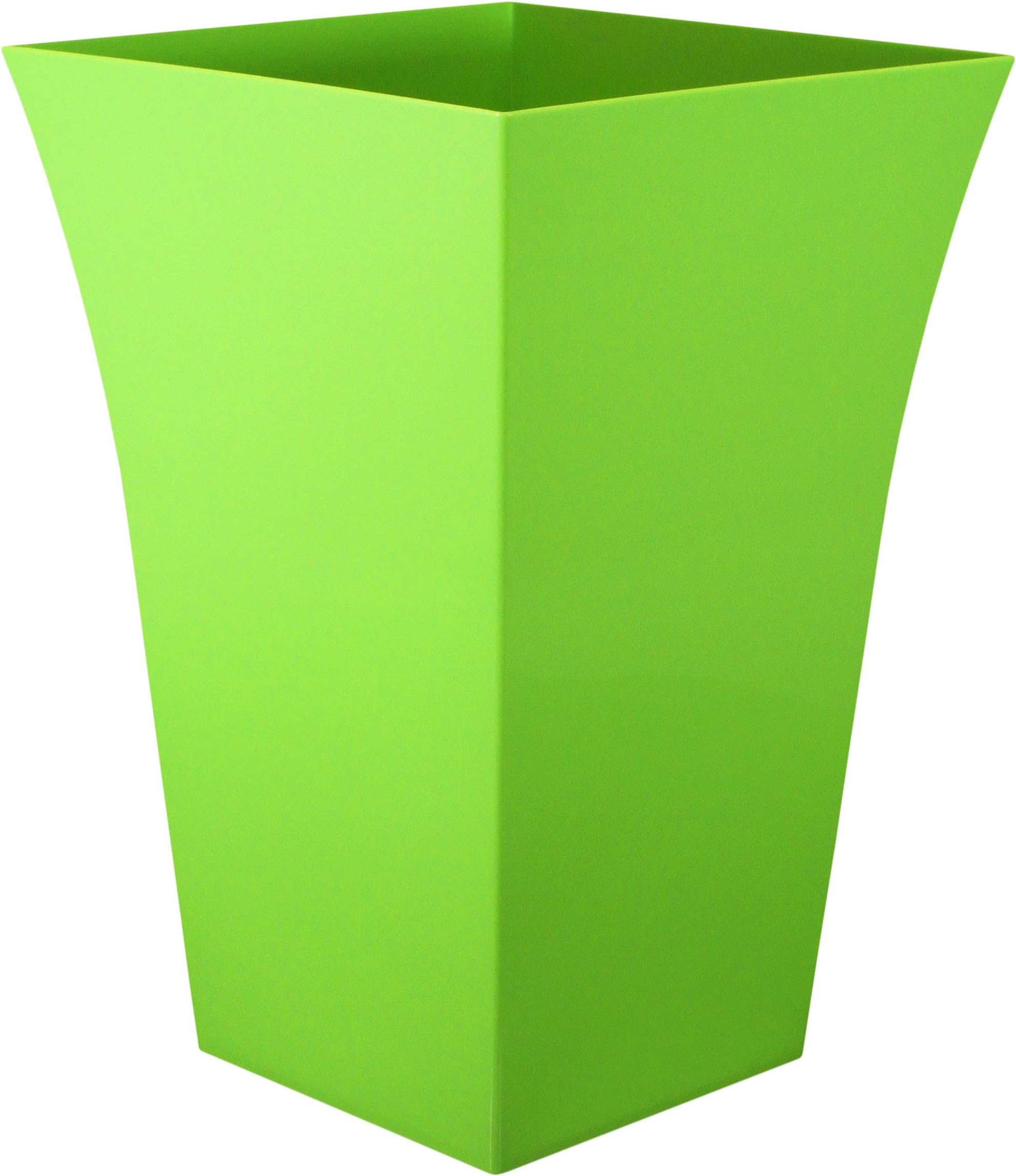 CrazyGadget® Large Milano Tall Planter Square Plastic Garden Flower Plant Pot Gloss Finish LIME GREEN