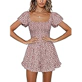 Jeanewpole1 Women Shirred Smocked Tube Top Short Wide Leg Pants Romper Jumpsuit