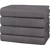 HOMEXCEL Bath Towel Set Pack of 4, 30 x 60 Inches Large Microfiber Bath Towels, Soft, Absorbent, and Quick Dry Towels for Bathroom, Pool, Beach, Swim, and Yoga, Large Bathroom Towels, Grey