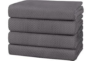 HOMEXCEL Bath Towel Set Pack of 4, 30 x 60 Inches Large Microfiber Bath Towels, Soft, Absorbent, and Quick Dry Towels for Bathroom, Pool, Beach, Swim, and Yoga, Large Bathroom Towels, Grey