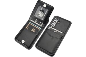 KIHUWEY for Samsung Galaxy S24 Case Wallet with Credit Card Holder, Flip Premium Leather Magnetic Clasp Kickstand Heavy Duty Protective Cover for Samsung Galaxy S24 6.2" (Black)