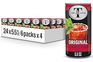 Mr & Mrs T Original Bloody Mary Mix, 5.5 fl oz cans (Pack of 24)