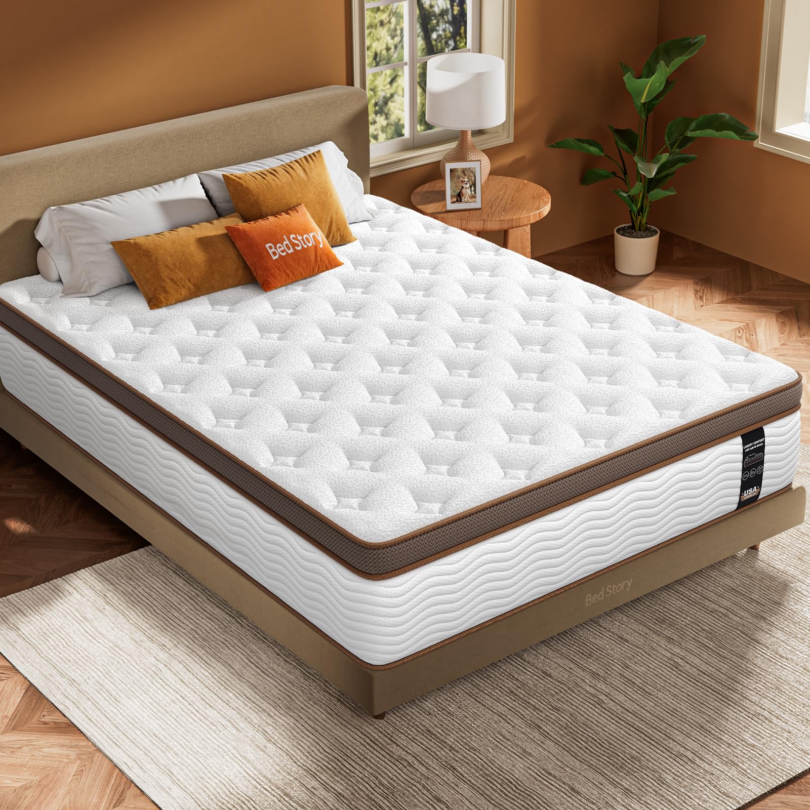 BedStory RV Short Queen Mattress 9 Inch - Hybrid Mattress with Advanced Pocket Spring
