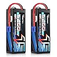TEKKPOW 3S Lipo Battery 80C 5200mAh 11.1V RC LiPo Battery with EC5 Connector Hard Case Battery for RC Car Boat Airplane Helicopter Truck Racing Models - 2 Pack