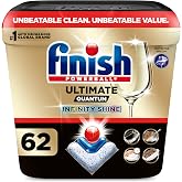Finish Ultimate Quantum Dishwasher Pods, Infinity Shine, Fresh Scent, 62ct | Dishwasher Detergent Dish Soap, Dishwasher Tabs, Dish Detergent Pods, Removes Burnt-On &amp; 24HR Dried-On Stains