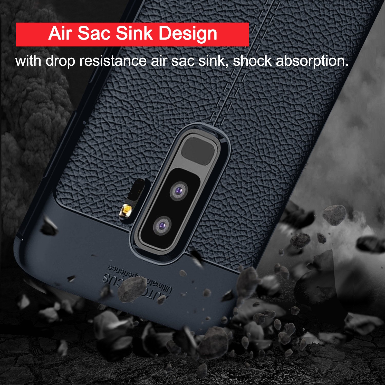 Samsung Galaxy S9 Soft Case, PRODELI Ultra Slim Flexible Leather TPU Protective Case Cover Shockproof,Anti-Scratch,Easy Grip,Full Protective Case for Galaxy S9 (Navy)