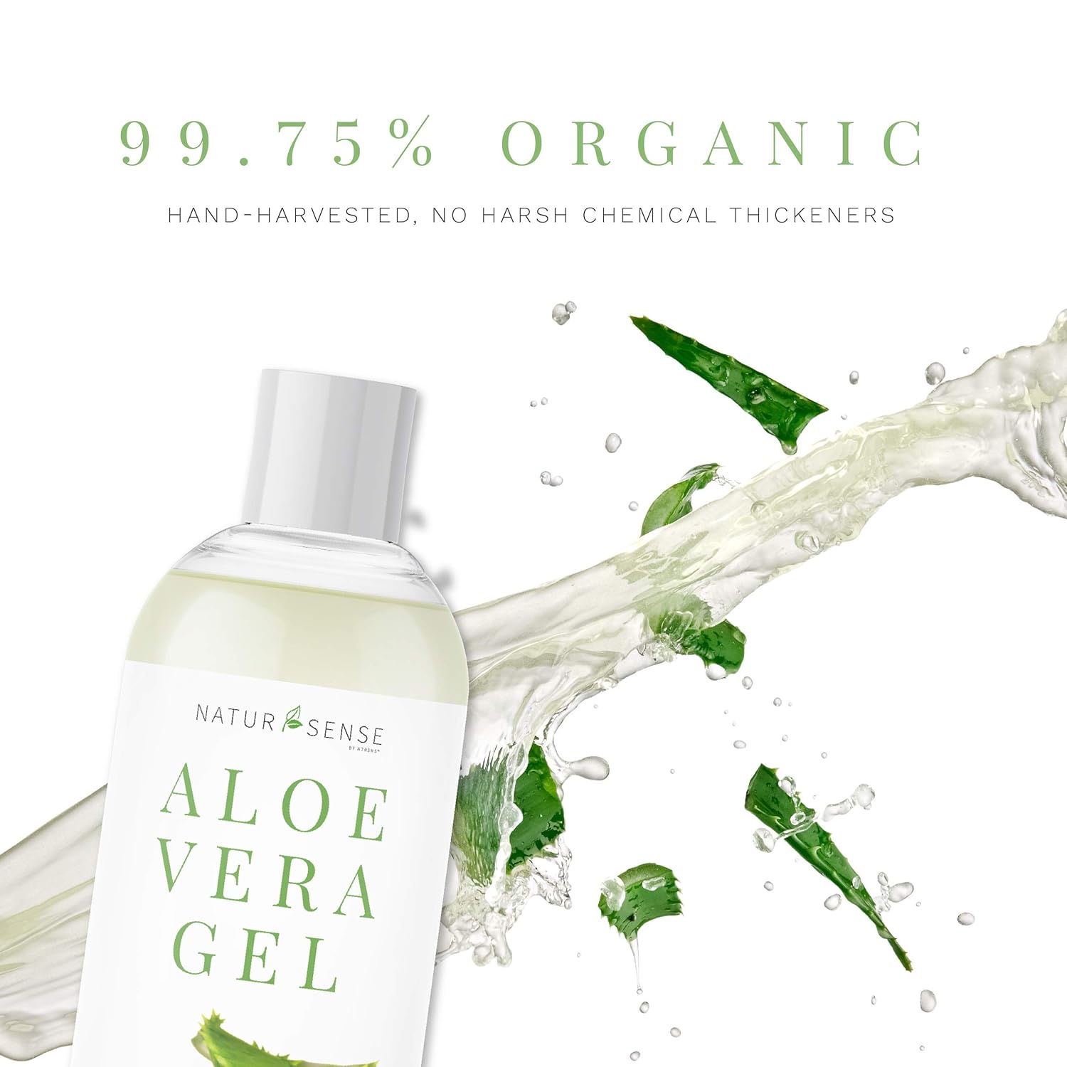 NaturSense Organic Aloe Vera Gel Great for Face, Hair, Sunburn Relief, Acne, Razor Bumps, Psoriasis, Eczema, Dry Skin Hydration - 12 oz. : Beauty