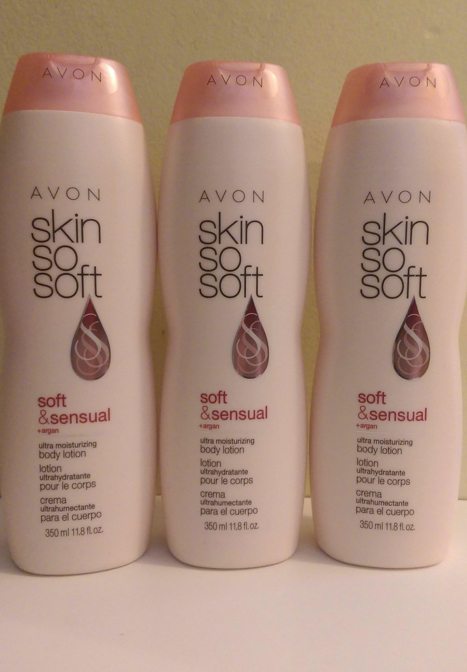 Lot of 3 - Avon Skin So Soft- Soft & Sensual Plus Argen Oil Body Lotion
