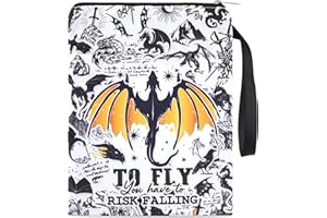 VeloKomo Fourth Wing Book Sleeve - Dragon Paperback Books Cover Protector Waterproof Pouch Bookish Gifts for Bookworms Reading Lovers Novel Merch Reader Accessories Christmas Gift for Women Teacher