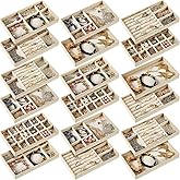 Junkin 18 Pcs Velvet Jewelry Tray Stackable Jewelry Drawer Organizer Jewellery Box Divided Display Tray for Earring Bangle(Beige)