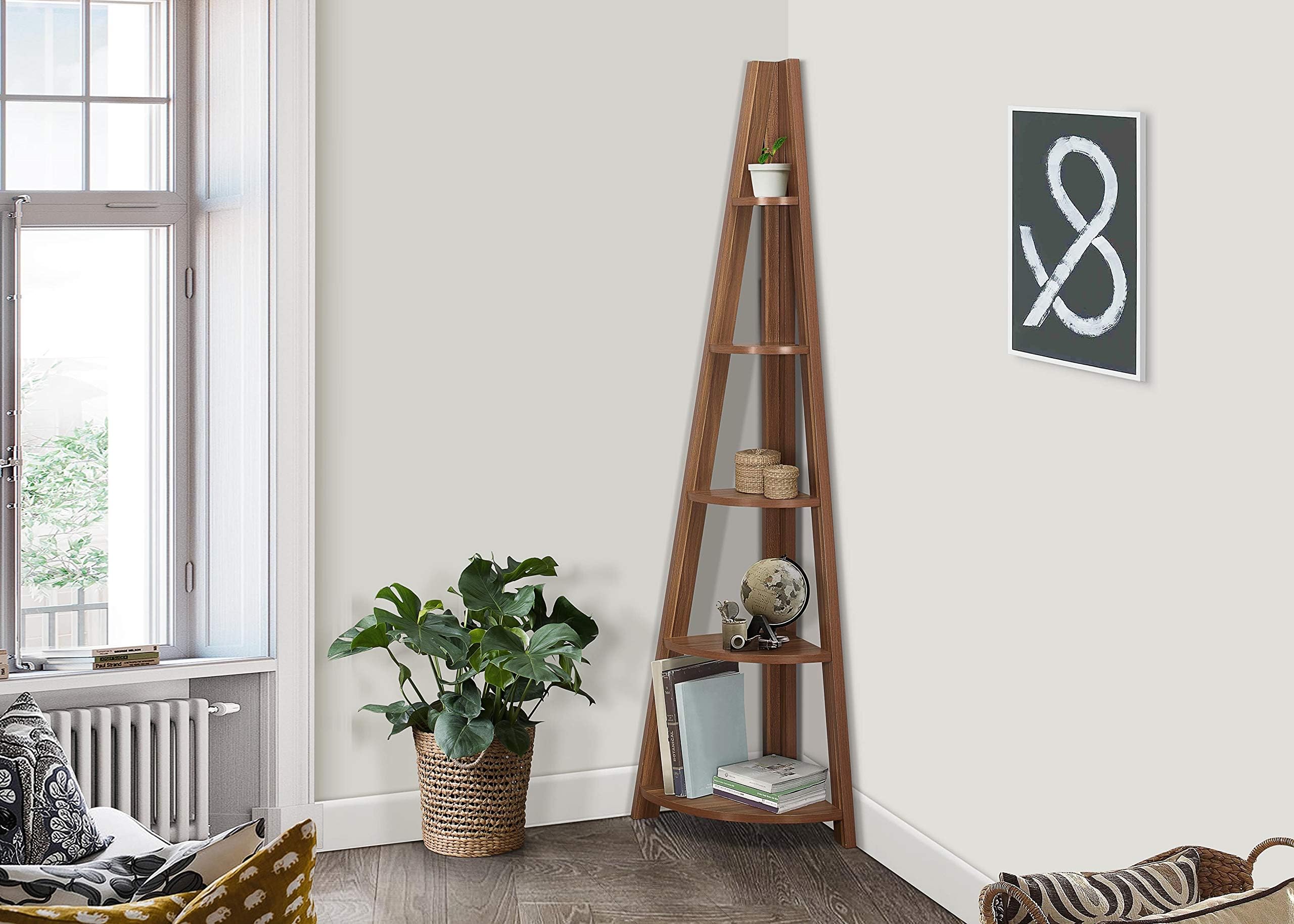 Birlea, Dayton, Corner Bookcase, Wood, Walnut, One Size