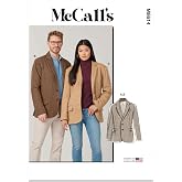 McCall's M8614A Easy-to-Make Unisex Notched Collar Blazer Sewing Pattern Packet, Design Code M8614, Sizes XS-S-M-L-XL-XXL